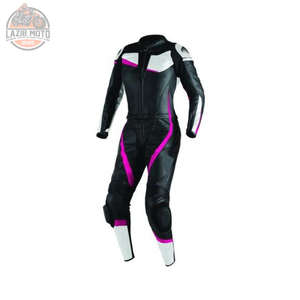 ชุดหนังสำหรับขี่มอเตอร์ไซค์ของผู้หญิงชุด2ชิ้นกางเกงแจ็คเก็ตหนังสำหรับนักแข่งรถมอเตอร์ไซด์ - Product Image 1