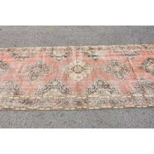 Classique Rose Beige 4.6 X 12.4ft Tapis En Laine Fait Main Patchwork Design Tapis Turc pour Salon ou Couloir avec Support En Latex - Product Image 4