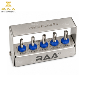 R.A.A.INTERNATIONAL Dental Implant Tissue <b>Punch</b> Kit 5-Piece Manual Steel <b>Punch</b> <b>Set</b> Storage Case CE Certified RAA-137 Silver - Product Image 2