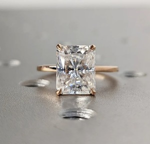 DสีสดใสตัดLab GrownเพชรHaloซ่อนแหวนแต่งงานแหวนSolitaire 14 K Rose Goldแหวนผู้หญิงของขวัญสําหรับเธอ - Product Image 4