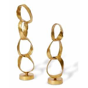 Vente chaude Moderne Abstrait Géométrique Cercle Sculpture Élégante À La Main En Métal En Aluminium Sculpture pour Bureau À Domicile Salon - Product Image 1