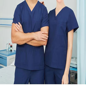Ensembles de gommages médicaux gris unisexe pour infirmières et médecins Uniformes hospitaliers élégants - Product Image 1