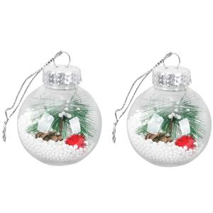 Bolas de cristal transparentes de tamaño mediano, adornos para árboles de Navidad, colgantes para árboles de Navidad, adornos de decoración para árboles de Navidad - Product Image 4