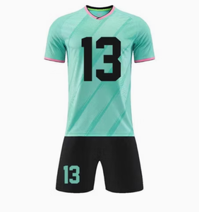 Ensemble de maillots de football personnalisés à séchage rapide, respirant, en polyester, uniforme de tennis, impression par transfert thermique, kit d'équipe pour adultes - Product Image 1