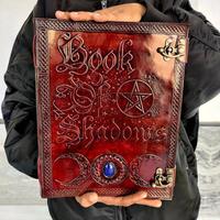 Livre ombres grand Journal relié en cuir cahier de sort magique cadeau d'anniversaire de noël cahier de sorcière surnaturelle deux serrures