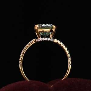 Anillo de Compromiso y Promesa de Alta Calidad, el Más Popular al por Mayor, Plata S925, Zafiro Corte Pera, Engaste de Garra, Circonita Blanca - Product Image 4