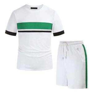 Ropa de talla grande para hombre-100% algodón poliéster personalizado contraste de color camisetas y pantalones cortos conjuntos características térmicas para el verano - Product Image 1