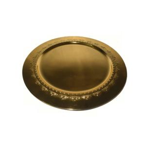 Top Tendance Luxe Hôtel Restauration Équipement De Service Utilisation Plateau De Serveur De Nourriture Plaqué Or Finition Plaque De Chargeur En Métal Offre Spéciale - Product Image 3