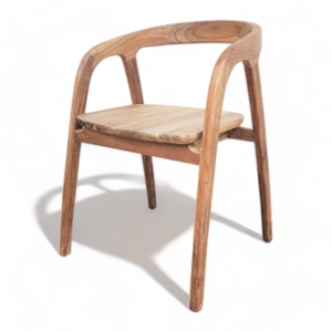 Juego de Lujosos Sillones de Teca sin Acabado para Comedor Estilo Bali, Sillas de Comedor de Diseño Moderno en Madera de Teca - Product Image 3