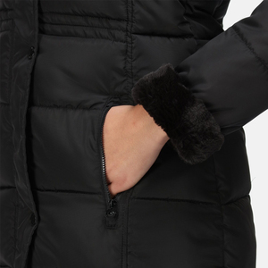 Parka isolée pour femme, manteau long noir, chaud, grande taille, hiver, parka pour femme, rembourrage matelassé, style bulle, court - Product Image 5