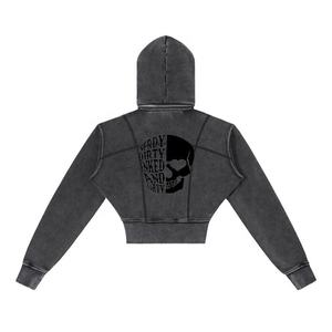 เสื้อฮู้ดครอปทรงสปอร์ตทันสมัย ผ้าฟลีซน้ำหนักเบา ทรงโอเวอร์ไซส์ แขนยาว สวมใส่สบาย สไตล์ลำลอง - Product Image 2