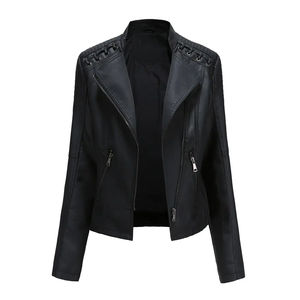 Chaquetas de cuero para mujer de alta calidad y bajo precio, venta al por mayor, chaquetas de cuero de moda para mujer de nuevo diseño 2024 - Product Image 2