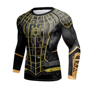 2025 nuevo diseño exportación calidad MMA hombres Rash-Guard compresión camiseta manga larga y cuello protección transpirable gimnasio desgaste - Product Image 1