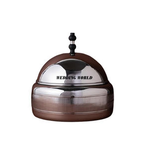 Marmite en bois avec couvercle à double paroi, forme ronde, design luxueux, casserole, vente chaude, nouveau réchaud alimentaire en métal - Product Image 4