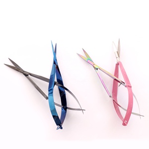 Profesional personalizado Color Logo bordado Acero inoxidable cuchillas puntiagudas rectas tijeras para uso de pinzas de pestañas - Product Image 4