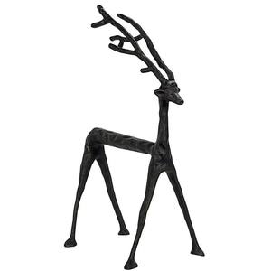 Figuras artísticas de renos de aluminio con artesanía intrincada para lujosos acentos de decoración navideña - Product Image 2