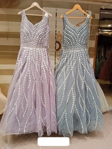 Charmante robe en filet avec broderie lourde pour les femmes choix parfait pour les réceptions de mariages et les fêtes - Product Image 5