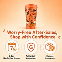 Gobelet à café en plastique personnalisé avec logo, 16 oz, gobelet d'Halloween avec couvercle, finition mate, gobelet réutilisable, vente en gros directe d'usine