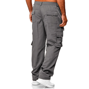 Pantalon cargo ajusté confortable pour homme grande taille, pantalon cargo multi-poches de couleur unie tendance, personnalisé pour homme de BD - Product Image 6