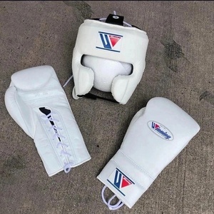 Conjunto de Boxeo de Piel Auténtica Winning Blanco, Calidad Premium, Acolchado Cómodo, Kickboxing, Logotipo Personalizado, Protector de Cabeza, Protector Inguinal - Product Image 4