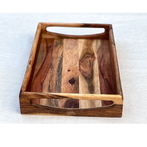 Handcrafted Acacia Wood Serving <b>Tray</b> with Natural Wood Finish for <b>Snacks</b>, Tea, Coffee, Breakfast & Parties| OEM Bulk Exporter - Product Image 4