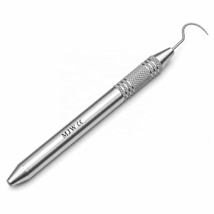 Sonde dentaire en acier inoxydable à crochet large 54, à une extrémité, instrument de diagnostic certifié CE et ISO - Product Image 4