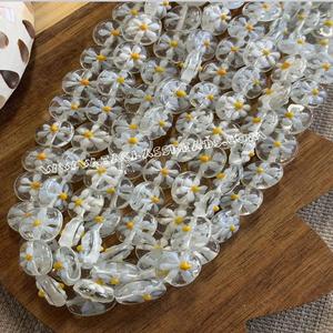 Cuentas de vidrio reciclado africano de tamaño mediano y grande de 16 pulgadas, cuentas de vidrio marino, varios colores disponibles - Product Image 1