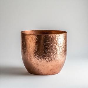 Maceta de cuenco martillado Echo Gleam en plata con labio suave para temas de decoración suave o espacios de lujo - Product Image 4