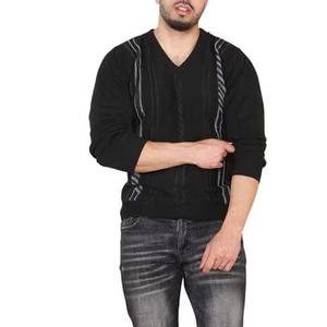 Meilleur prix, vente chaude, pulls en polaire pour hommes personnalisés, col en V noir, en provenance du Pakistan, nouveau design, vente chaude, prix bas - Product Image 4