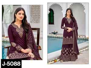 Traje de Salwar Kameez bordado de Georgette de imitación pesada india y pakistaní con Georgette Dupatta Ropa DE BODA elegante - Product Image 3