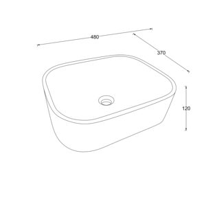 Lavabo in Cemento Quadrato Arrotondato da 480mm per Bagno d'Hotel, Fornitura OEM - Product Image 5
