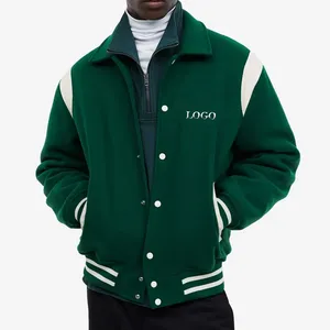 Fabricant OEM Veste universitaire de haute qualité pour hommes, manches en cuir brodées, veste universitaire Letterman personnalisée de baseball - Product Image 6