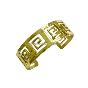 Handmade Brass Metal <b>Gold</b> Color Fashion Cuff Bracelets Cutout <b>Bangle</b> Jewelry Accessories Fashionable Silver Copper for Gifts - Product Image 4