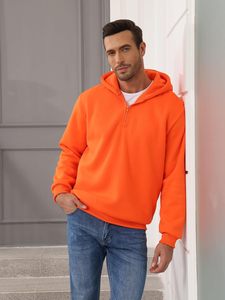 Sudadera con Capucha de Invierno para Hombre, Cierre de Cremallera de un Cuarto, Felpa Suave, Transpirable, Cálida, Elástica, Diseño Moderno, Costuras Resistentes - Product Image 2