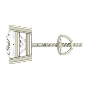 Boucles d'oreilles clous géométriques papillon en argent sterling 925 taille princesse pour hommes et garçons, solitaire carré de 7 mm, 1 pièce, cadeau - Product Image 3