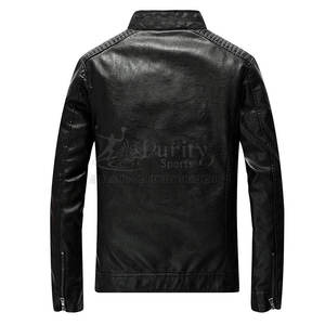 Meilleure veste en cuir légère High Street avec logo avant Nouveau style d'hiver pour hommes - Product Image 2