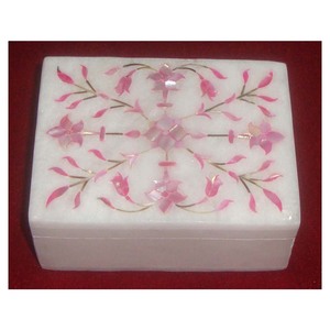 Meilleures boîtes incrustées de marbre artisanal indien faites à la main avec des boîtes incrustées de marbre de haute qualité pour la décoration de la maison - Product Image 1