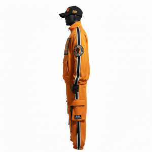 Conjunto Deportivo Informal con Capucha Unisex 100% Algodón, Diseño Sólido para Invierno, Ropa Deportiva Transpirable con Parches de PVC - Product Image 5