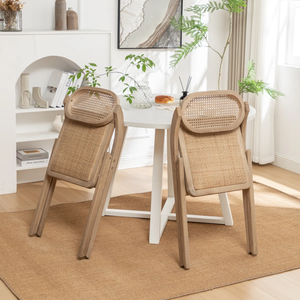 Efstathios เก้าอี้พับได้ทำจากไม้จริงพร้อมกระจุกตัวแบบชนบททำให้ดูมีเสน่ห์แห้ง - Product Image 5