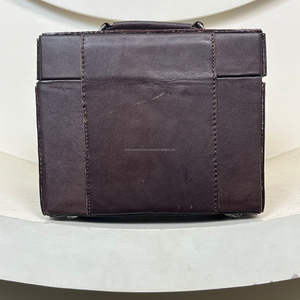 El mejor regalo, joyero de terciopelo de cuero de vaca mecanizado a mano, collar portátil, anillo, reloj, joyero de viaje, organizador con espejo - Product Image 5