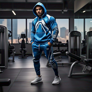Survêtement homme impression numérique Sportswear Running Jogger Hoodie & Pajama Trouser Two Piece Men Sublimation Print Tracksuit Men - Product Image 6