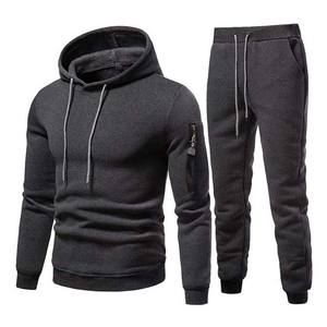 Couleur personnalisée hommes survêtements manches longues pas cher prix coton polaire décontracté vierge vêtements d'hiver 2 pièces nouveau style hommes survêtements - Product Image 1