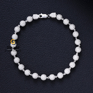 Pulsera Cubana Personalizada de Plata de Ley 925 con Diamantes de Moissanita Impecables, Joyería Hip Hop Unisex - Product Image 2