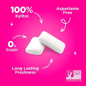 Goma PUR |   Chicle Sin Aspartamo |   100% Xilitol |   Goma de mascar con sabor a granada y menta natural, 55 piezas (paquete de 12) - Product Image 6