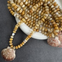 Collier personnalisé style plage en pierre naturelle, pendentif coquillage, perles de pierres précieuses, réglable, bijoux pour femme, collection de vacances