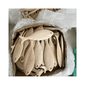 Hand-Carved Solid Acacia Wood Fish Toy Artisan-Made Vietnam Sculpture for Coastal Home Decor Table Centerpiece & Wall Sign - Product Image 5