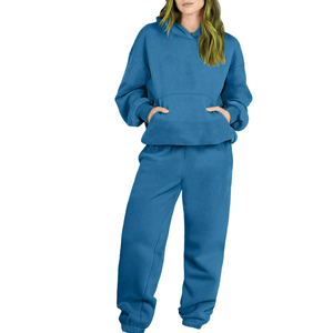 Conjunto Deportivo de Sudadera con Capucha y Pantalones de Chándal de Algodón para Mujer, Ropa Deportiva OEM, Sudadera con Capucha Ajustada y Pantalones de Chándal, Ropa Femenina a Precio Razonable - Product Image 5