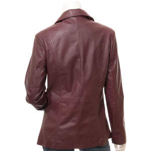 Chaqueta de Cuero de Cordero para Mujer, Calidad Premium, Estilo Motero, Ecológica, para Invierno, Transpirable, Resistente al Viento e Impermeable, Tinte Liso, Personalizable - Product Image 2