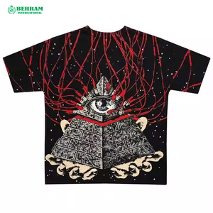 T-shirt ample et respirant 100 % coton écologique OEM avec impression intégrale sur toute la surface, design vierge 220g pour homme - Product Image 5