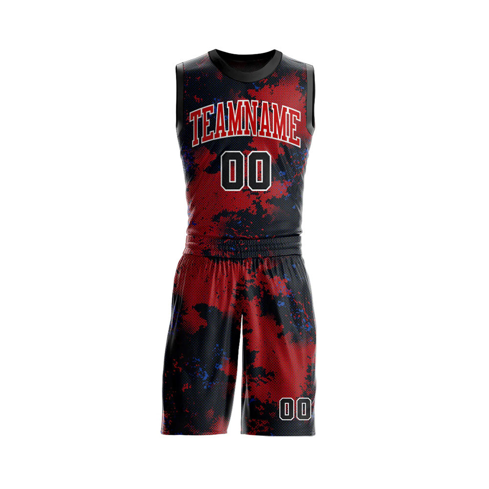 Uniformes de baloncesto negros y rojos de alta calidad para todos
